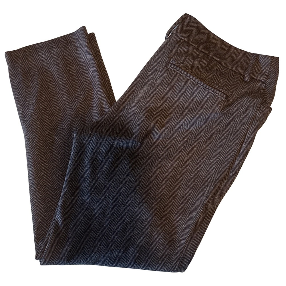 Lee Riders Womens 12 Slim Ankle Pants Grey Black‎ Herringbone Stretch Trousers